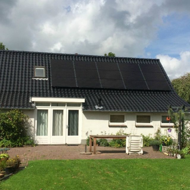 Dak met zonnepanelen